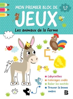 Mon premier bloc de jeux : Les animaux de la ferme