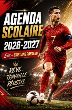Agenda scolaire cristiano ronaldo 2026-2027 - organiseur scolaire francais de septembre 2026 a juill