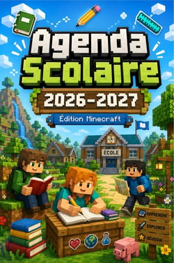 Agenda Scolaire 2026-2027 Gaming : Planificateur Scolaire 2026-2027 avec Couverture Style Blocs, Aventure et Jeu Vidéo - Pour...