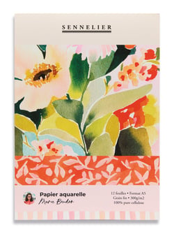 Bloc papier aquarelle Sennelier - Sélection par Marie Boudon - 12 feuilles - A5 14,8 x 21 cm - 300 g/m²