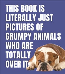 This book is literally just pictures of grumpy animals who are totally over it /anglais