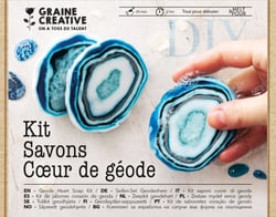 Kit savons Graine Creative - Moule thermoformé - Blanc et bleu - Argile noire