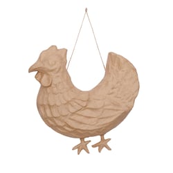 Poule à suspendre Decopatch - Papier mâché - Kraft naturel - 25 x 3,5 x 26,5 cm