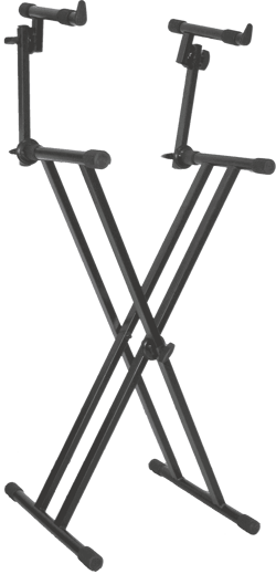 Stand double support clavier Quiklok - T-Rex - Acier - Noir