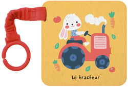 Livre-poussette en tissu : le tracteur