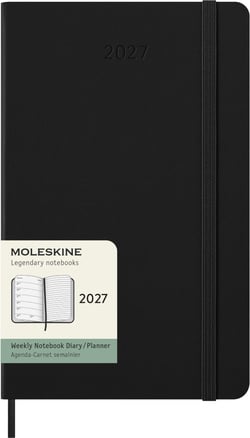 Agenda semainier 12 mois 2027 Moleskine - Noir - 13 x 21 cm