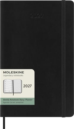 Agenda semainier 12 mois 2027 Moleskine - Noir - 13 x 21 cm