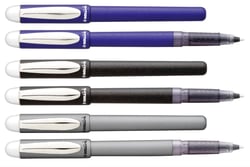 1 stylo roller - Bleu - Rollink plastique irisé - Pointe moyenne - Ink - Coloris assortis