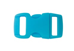 10 clips plastique bleu - Creacord - 10mm/30x15mm