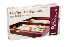 Backgammon - acajou - Jeu de société à deux -  Jeu de pion - France Cartes