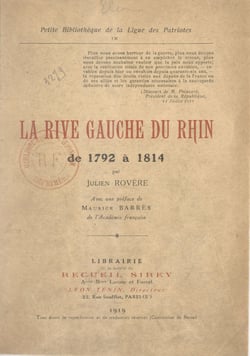 La rive gauche du Rhin de 1792 à 1814