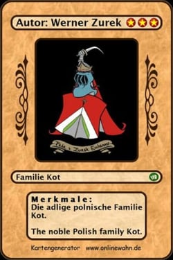 Die adlige polnische Familie Kot. The noble Polish family Kot.