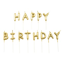 Set de bougies "Happy Birthday" dorées - Rico