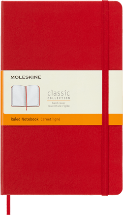 Carnet - 13 x 21 cm - Moleskine- 240 pages lignées - Rouge