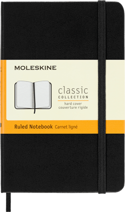 Carnet ligne - format de poche - couverture rigide noire