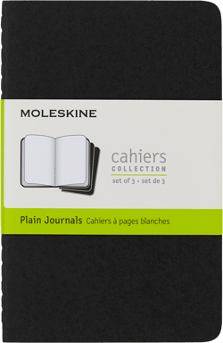 Lot de 3 cahiers Moleskine - 9x14cm -70g -192 pages - Couverture souple noire