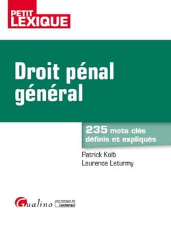 Droit pénal général - 235 mots clés définis et expliqués (2e édition)