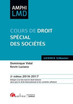 Cours de droit spécial des sociétés 2016-2017