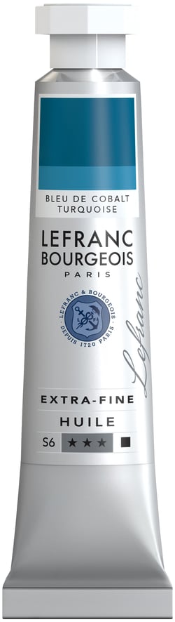 Peinture à l'huile Lefranc Bourgeois - Extra-fine - 20ml - Bleu de cobalt turquoise