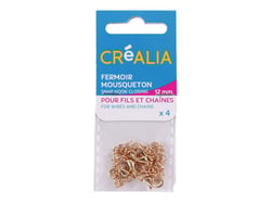 4 fermoirs mousqueton de 12 mm - Or - Créalia