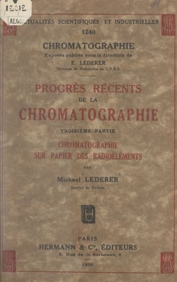 Progrès récents de la chromatographie - Chromatographie sur papier des radioéléments