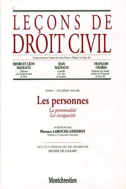 Leçons de droit civil Tome 1 et Tome 2 - les personnes