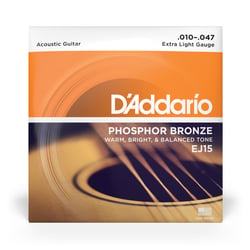 D'Addario EJ15 - Cordes en bronze phosphoreux pour guitare acoustique - .010 - .047