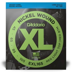 D'Addario EXL165 Custom Light - Cordes en nickel pour basse -  .045 - .105