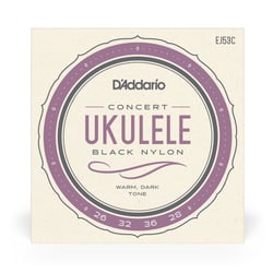 D'Addario EJ53C - Cordes pour Ukulélé nylon noir -  .028 - .036