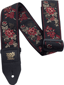 Sangle Ernie Ball - Jacquard - Polypropylène - Noir rouge 183 x 5 cm