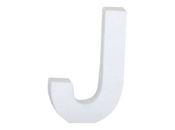 Lettre J majuscule - carton blanc - 12 cm