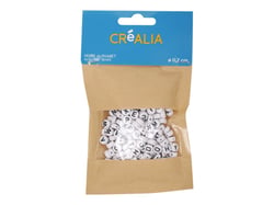 40 gr de perles alphabet rondes - Créalia - Blanc