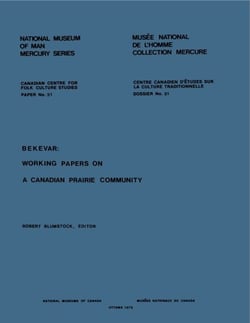 Bekevar - Working papers on a Canadian prairie community