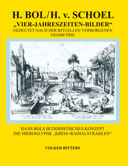 H. Bol / H.v.Schoel >Die vier Jahreszeiten - Bilder<  gedeutet nach der rituellen verborgenen Geometrie - Hans Bols buddhistisches Konzept die Hieroglyphe "Kreis + Radialstrahlen"
