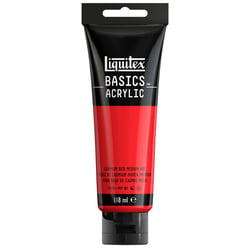Tube 118 ml de peinture acrylique Liquitex - Basics - rouge cadmium moyen