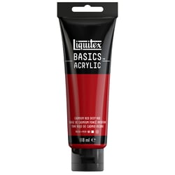 Tube 118 ml de peinture acrylique Liquitex - Basics - rouge cadmium foncé