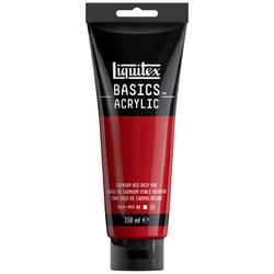Tube 250 ml de peinture acrylique Liquitex - Basics - rouge cadmium foncé