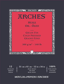 Arches Huile - 31 x 41 cm- Grain fin - 12 feuilles
