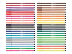 Zébrui turquoise de 20 feutres de dessin pointe moyenne - STABILO - Couleurs assorties - Pen 68