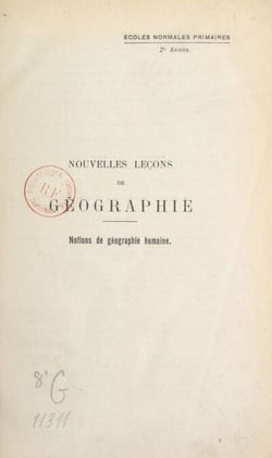 Nouvelles leçons de géographie - Notions de géographie humaine