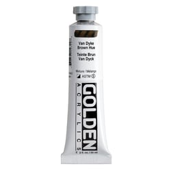 Peinture acrylique Golden - 59 ml - brun van dyck