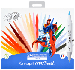 Lot de 24 marqueurs alcool double pointe Graph'it - Comics