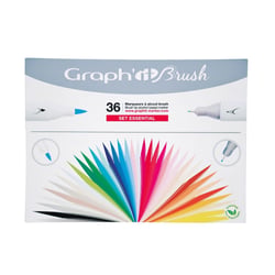 Lot de 36 marqueurs alcool double pointe - Graph'it - Couleurs assorties - Brush Essential