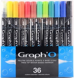 Set de 36 feutres à double pointe - Graph'O