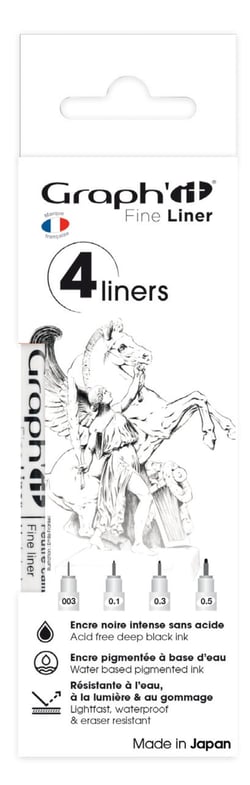 Graph'it LINER - Pochette de 4 Fine Liners Noir