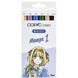 Lot de 5 marqueurs alcool & 1 Fineliner Copic Ciao - Manga n°1