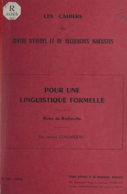 Pour une linguistique formelle - Notes de recherche