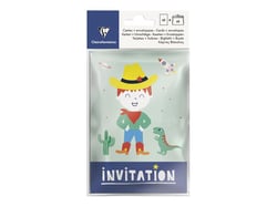 Cares d'invitation + enveloppes - Héros de mon enfance - Cowboy - par 6