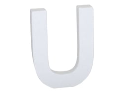 Lettre U majuscule - carton blanc - 12 cm