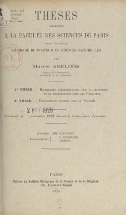Recherches expérimentales sur la croissance et la régénération chez les planaires - Suivi de Propositions données par la Faculté : Le métamorphisme ; Les pigments végétaux du groupe du carotène et du lycopène.